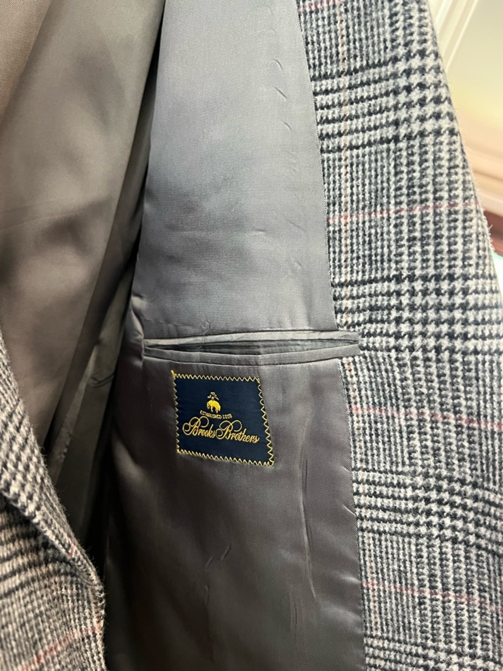 Brooks Brothers Gray Glen Plaid Sport Coat 46L - Picture 5 of 15